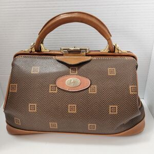 Vintage Texier France Leather Doctor Bag Satchel Tan Brown Logo Luxury Chic Lux